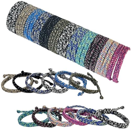 24 pcs Braided Friendship Bracelets for Teen Girls Boys Assorted Colors Paracord Bracelets Bulk Handmade Goody Bag Stuffers Easter Basket Filler for Teens Teenager Birthday Christmas Party Favors