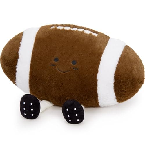 Muiteiur 185 Inch Football Plush Toy Stuffed Rugby Plush with Cute Smile Soft Stuffed Sports Toy for Kids Girls Boys Fans