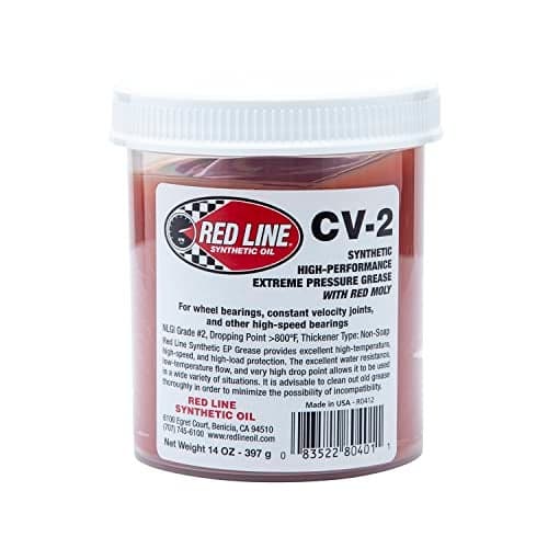 Red Line 80401 High Performance CV-2 Synthetic Grease Cartridge with Red Moly - 14 Ounce Jar