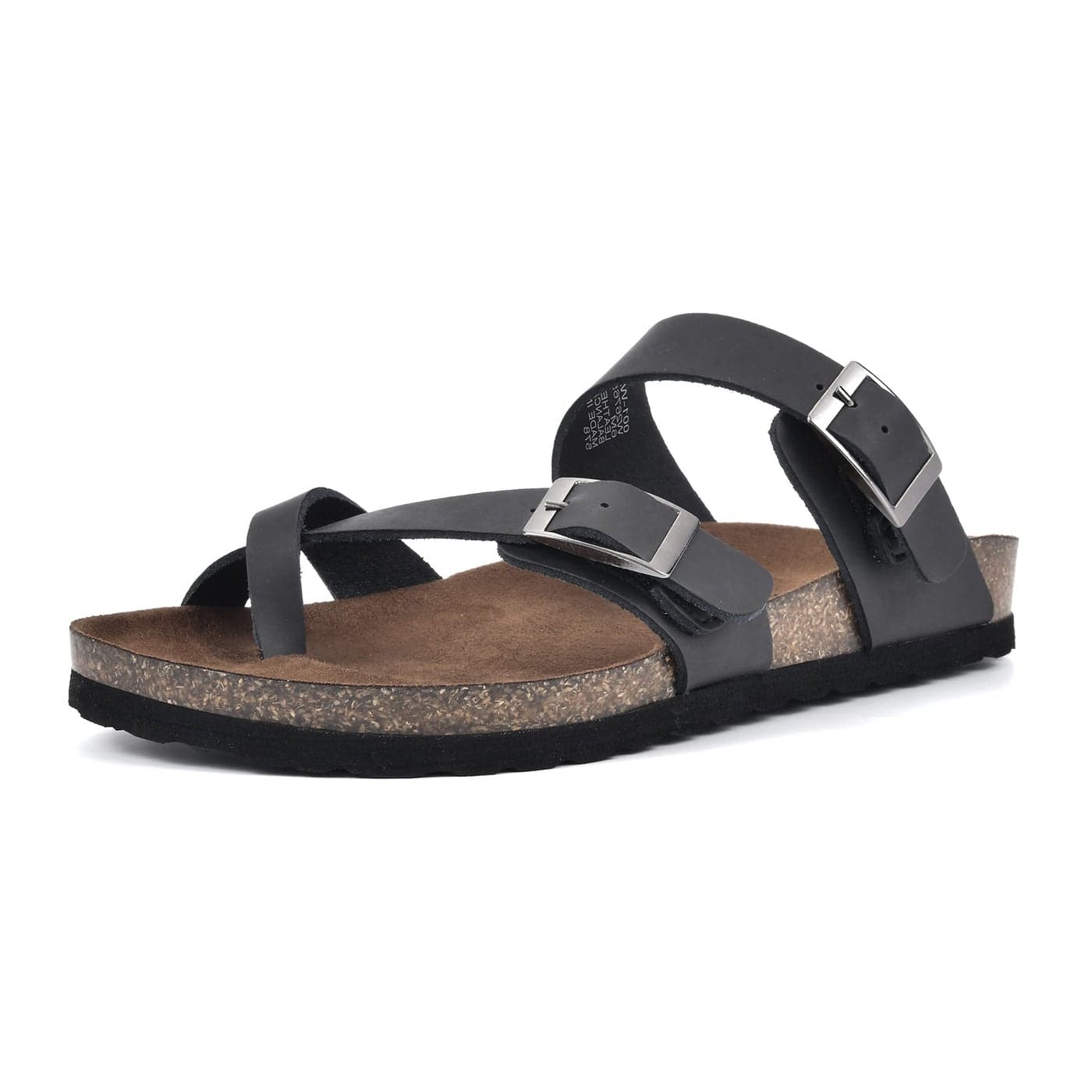 WHITE MOUNTAIN Shoes Gracie Womens Flat Sandal BlackLeather 6 M