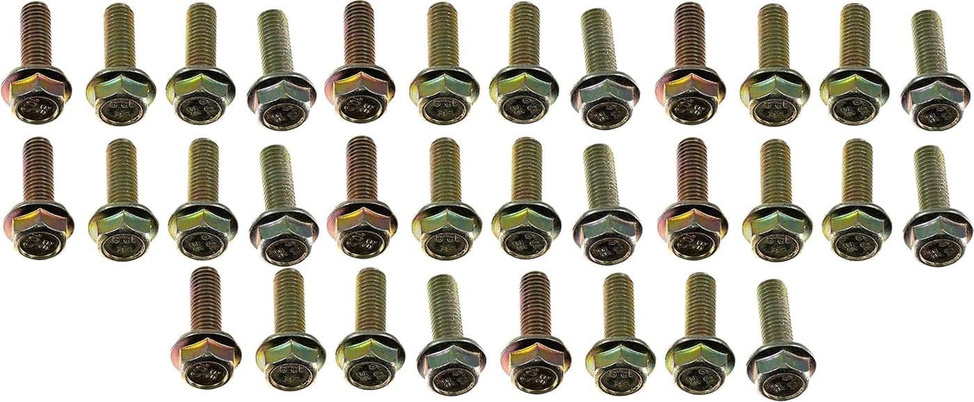 APDTY 134156 Engine Oil Pan Bolt Set of 32 for 1999-2010 6.7L Cummins Diesel Engine