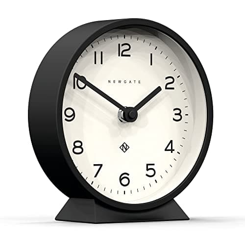 NEWGATE M Mantel Silent Sweep Mantel Clock No Tick A Modern Mantelpiece Clock Small Clock Mantel Clocks Minimalist Dial Black