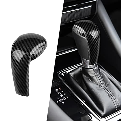 ANFOKAS Compatible with Mazda CX5 CX9 CX3 6 3 Accessories Car Gear Shift Knob Cover Trim Cap Gear Panel Gears Sporty Interior Decoration Sticker Carbon Fiber Style