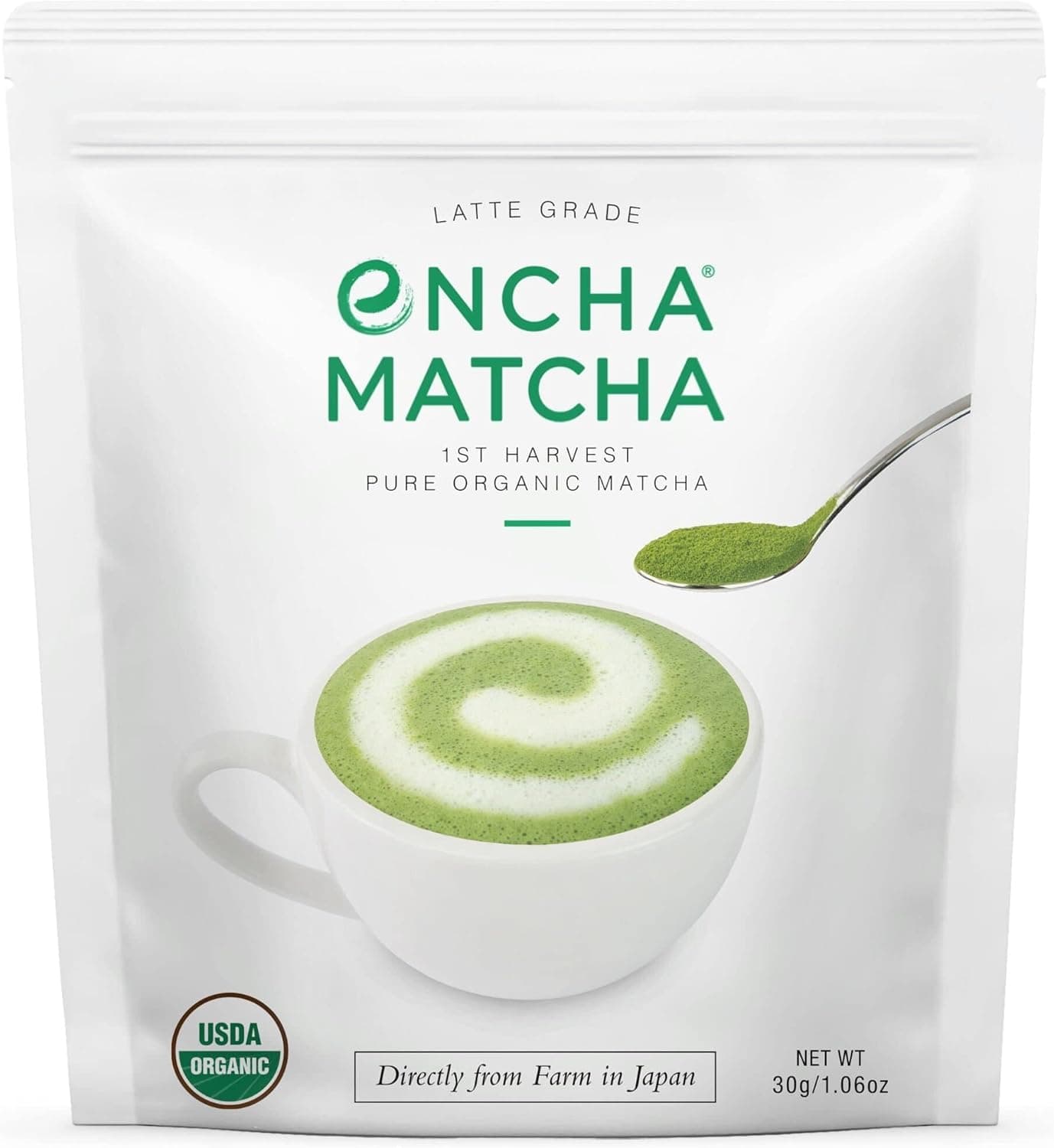 Encha Latte Grade Matcha Powder - Organic Matcha Green Tea