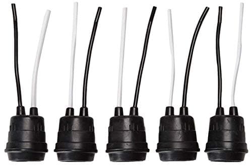12pcs Lamp Base Waterproof Black Pigtail Lamp Holder Socket 250V 6A (12)