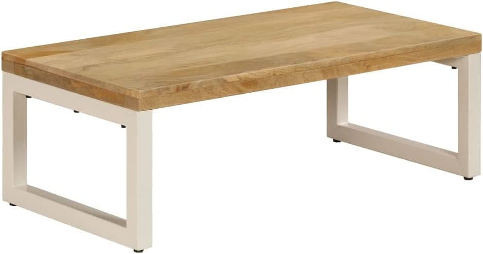 INDIAN DECOR XLRW01 IndustrialCoffee Table for Living Room Rustic Wooden Accent Table Sofa End Table with Metal Frame Tea Table for Bedroom Office 39x20 Rustic