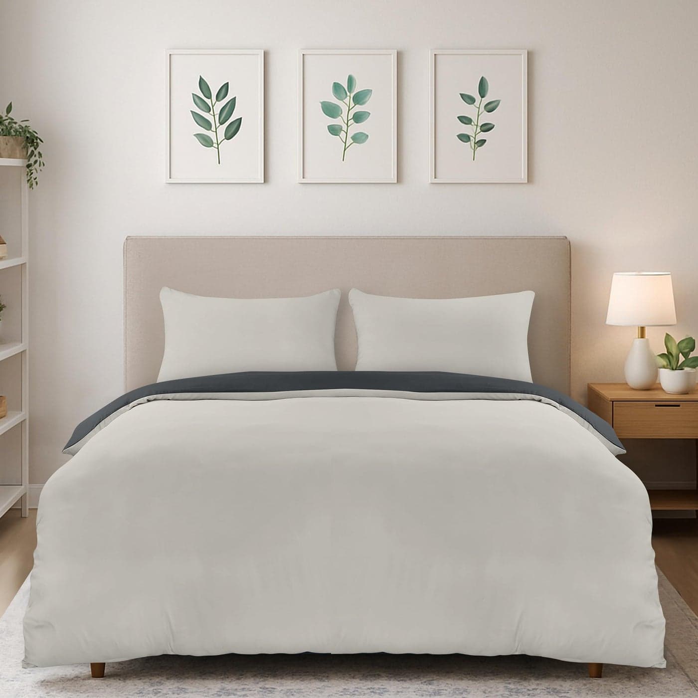 Utopia Bedding Duvet Cover Double Soft Microfibre Polyester Duvet Cover with Pillow cases Bedding Quilt Cover Set Dark GreyLight Grey