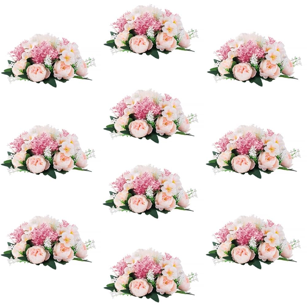 Inweder Flower Balls for Centerpieces Wedding Peony 10 Pcs Artificial Centerpieces Flower Small Rose Balls for Centerpieces Fake Flower Ball Arrangement Bouquet for Party Home Pink Purple