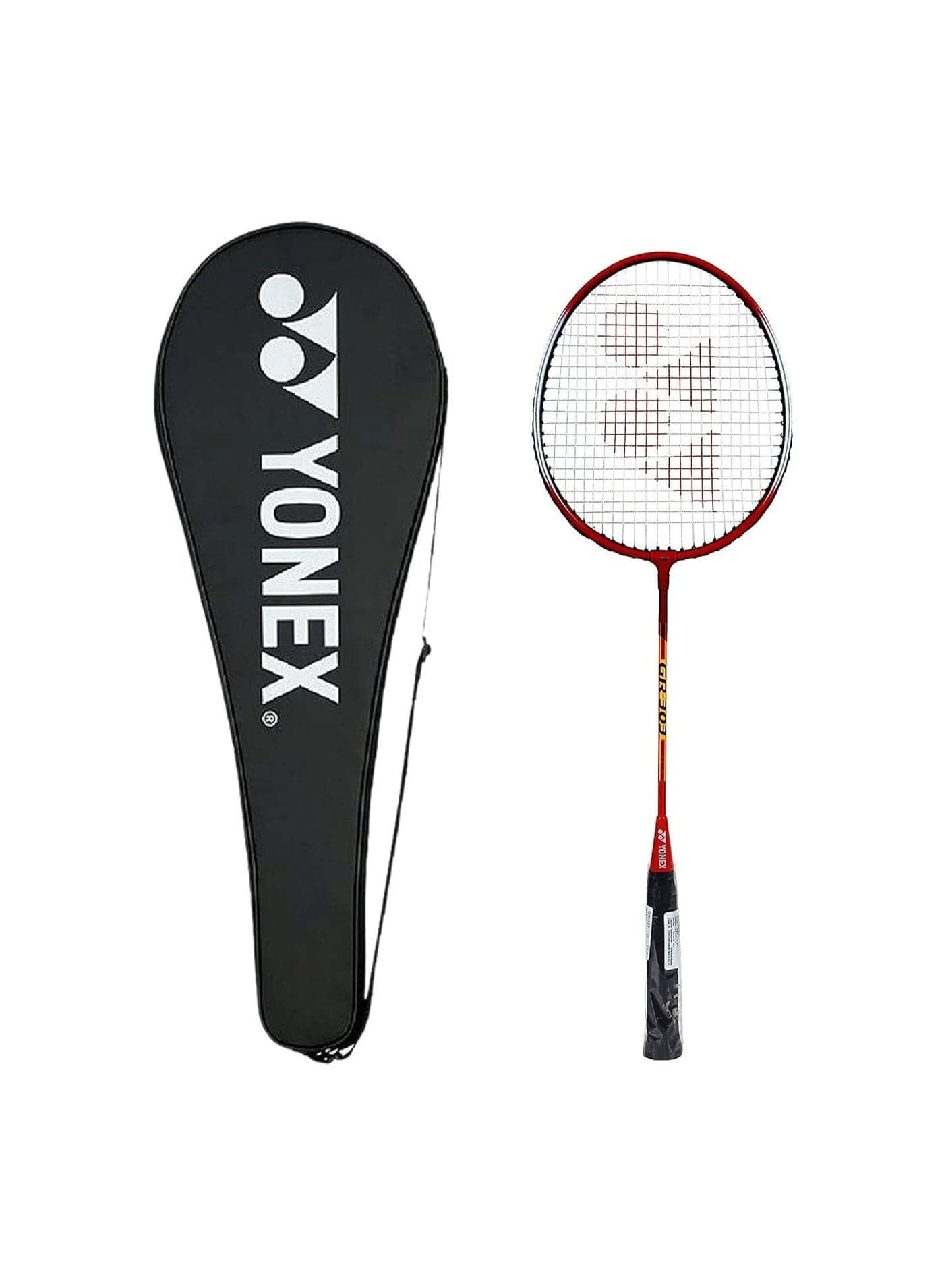 YONEX GR 303 Strung Aluminum Badminton Racquet with Full Cover (Red)