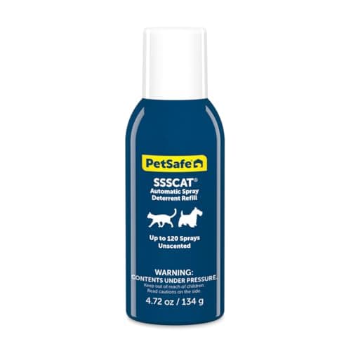 PetSafe SSSCAT Automatic Spray Pet Deterrent - Contactless Behavior Correction - Motion Sensor Air Burst - Odorless - Non-Staining - Versatile Placement Spray - Refill Can