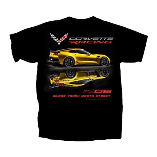 SR1 Performance C7 Z06 Corvette Racing T-Shirt - Men's Short Sleeve Tee - Officially Licensed by GM - Black (Medium)