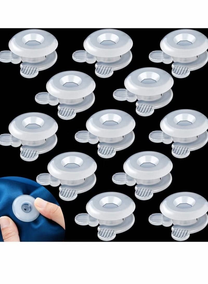 Duvet Comforter Clips, Plastic Quilt Clip Prevent Displacement, Cover Corner Fastener for Sheet Blankets (12 Pcs)