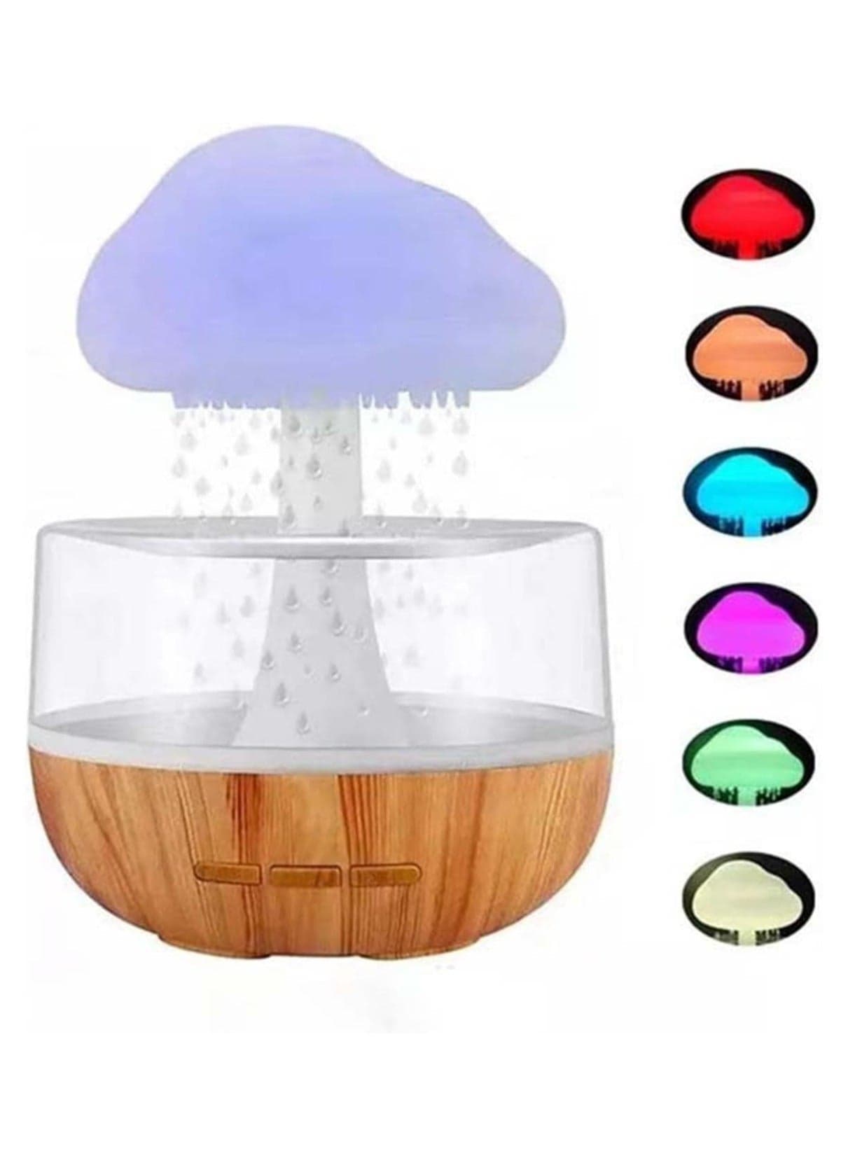 Creative Rain Cloud Exterior Humidifier, Aromatherapy Machine Raindrop Rain Cloud Home Colorful Mushroom Lamp