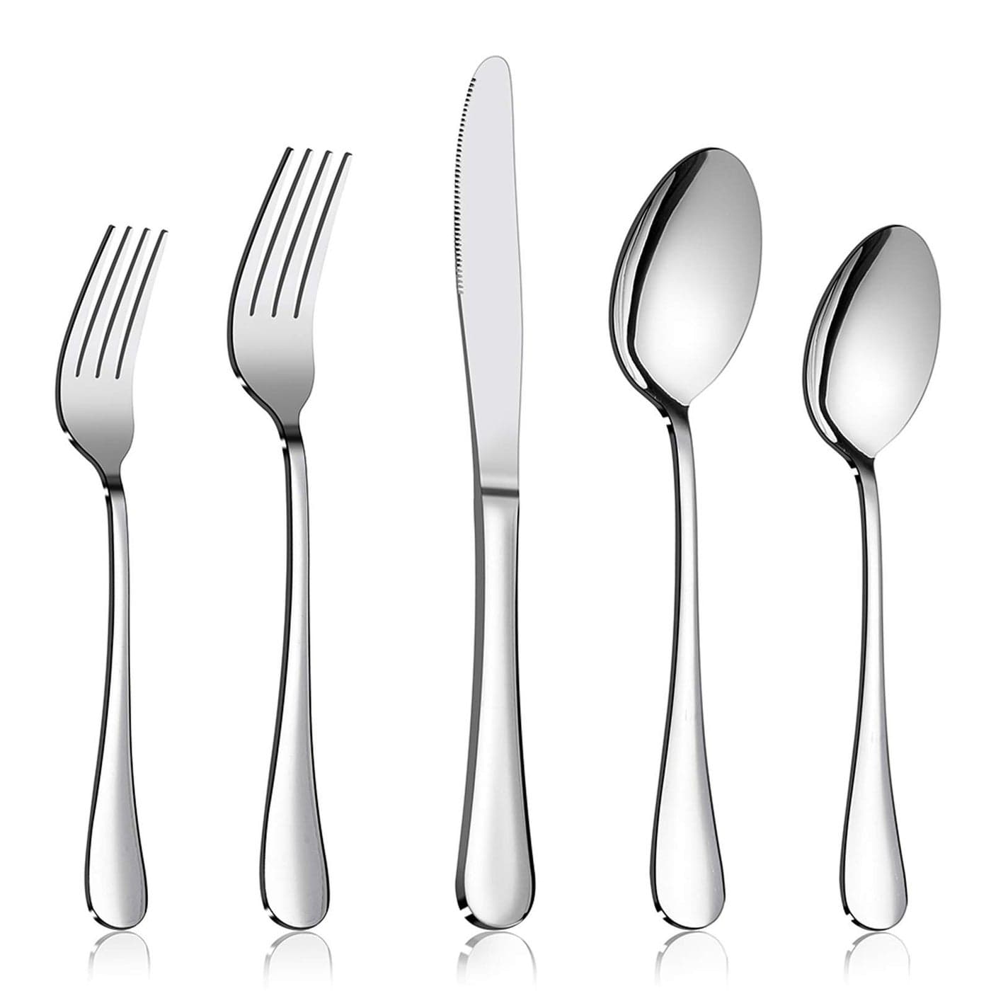 Silverware Set 40Piece Flatware Set Efar Stainless Steel Eating Utensils Service for 8 Dinner KnivesForksSpoons Simple Classic Design Mirror Polished Dishwasher Safe