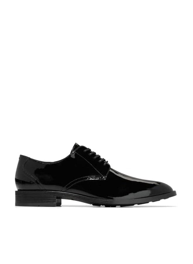 Cole Haan Mens Hawthorne Plain OX, Black Patent/Black, 9 M US