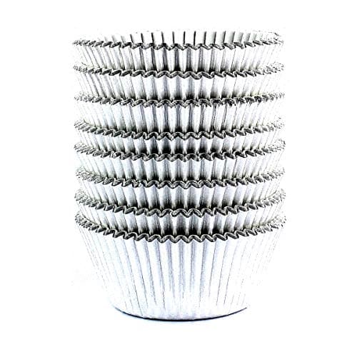 Eoonfirst Silver Foil Cupcake Case Liners Baking Muffin Paper Cups 198 Pcs