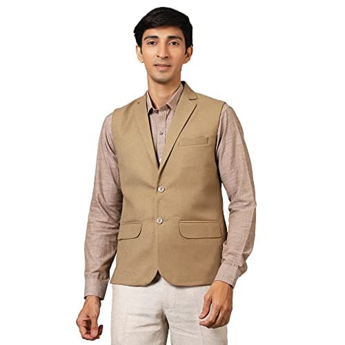 WINTAGE Men's: Tweed Wool Beige Modi Nehru Jacket : 42/L