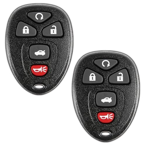 KeylessOption Key Fob Replacement for 2004 2005 2006 2007 2008 2009 2010 2011 2012 2013 Buick Lacrosse Chevrolet Chevy Cobalt Malibu Pontiac G5 G6 Grand Prix Saturn Remote 5Button 227335242 Pack