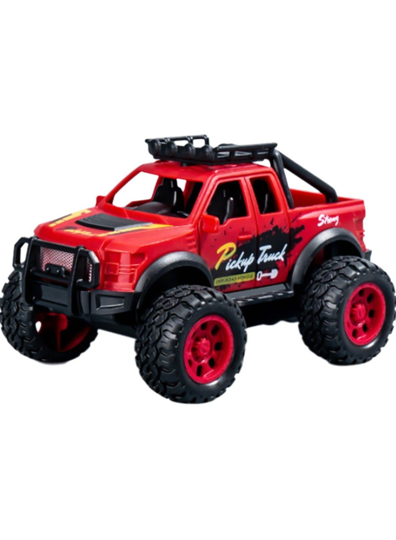 Red Mini Inertia Pickup Truck, Cartoon Simulation Plastic Mini Car Model Children Toy Boys Girls