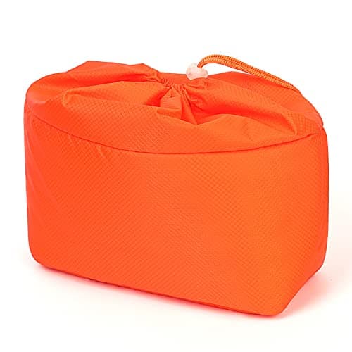 JAKAGO Shockproof Camera Insert Bag for SLR DSLR Mirrorless Camera Lens Flash Light Accessories Camera Pouch with Adjustable Dividers for Canon Nikon Sony Water Resistant Camera inner case(Orange)