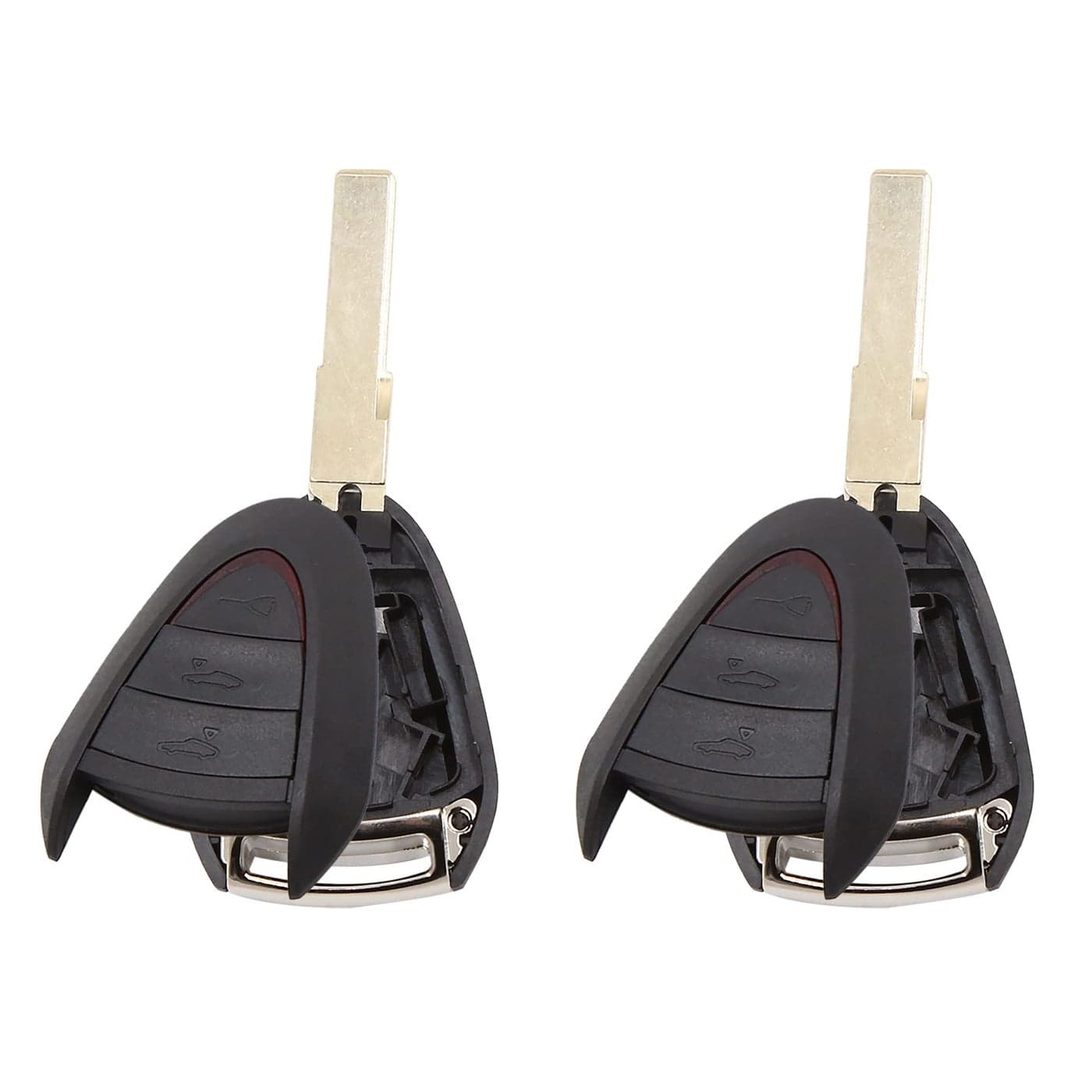 X AUTOHAUX 2pcs 3 Buttons Key Fob Keyless Entry Remote Control Key Case Shell Replacement for Porsche Boxster 987 Cayman 911 997