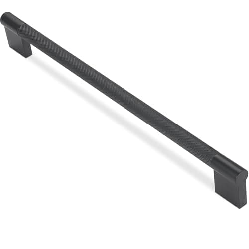 COTYKILEY 10 Pack 125 Inch320mm Matte Black Cabinet Handles Black Knurled Kitchen Cabinet Pulls Cabinet Door Handles Kitchen Cabinet Hardware Cupboard Drawer Pulls Dresser Handles
