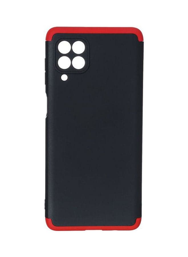 3 in 1 360 Degree Full Protection Hard Back Cover for Samsung Galaxy F62 and Samsung Galaxy M62 Mobile Phone Black and Red