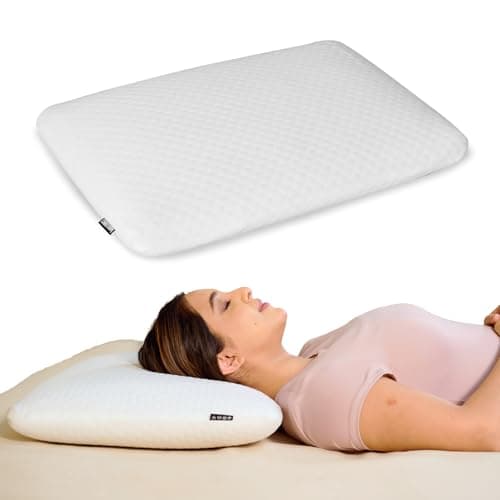CareFoam Orthopedic Memory Foam Pillow for Comfortable Sleep, Neck & Shoulder Pain Relief with Removable Zipper White Jacquard Cover 24 x 16 x 4 Inch Pack of 1