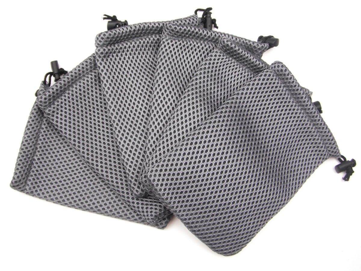 ALL in ONE 6pcs Grey Nylon Mesh Drawstring Bag Pouches for Mini Stuff Cellphone Mp3 10x15cm 4x6 Inch