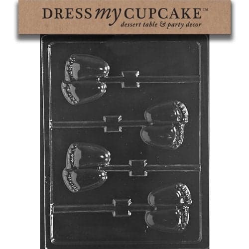 Dress My Cupcake Baby Shower Chubby Baby Feet Lollipop Chocolate Candy Mold - B065 - Includes Melting & Chocolate Molding Instructions