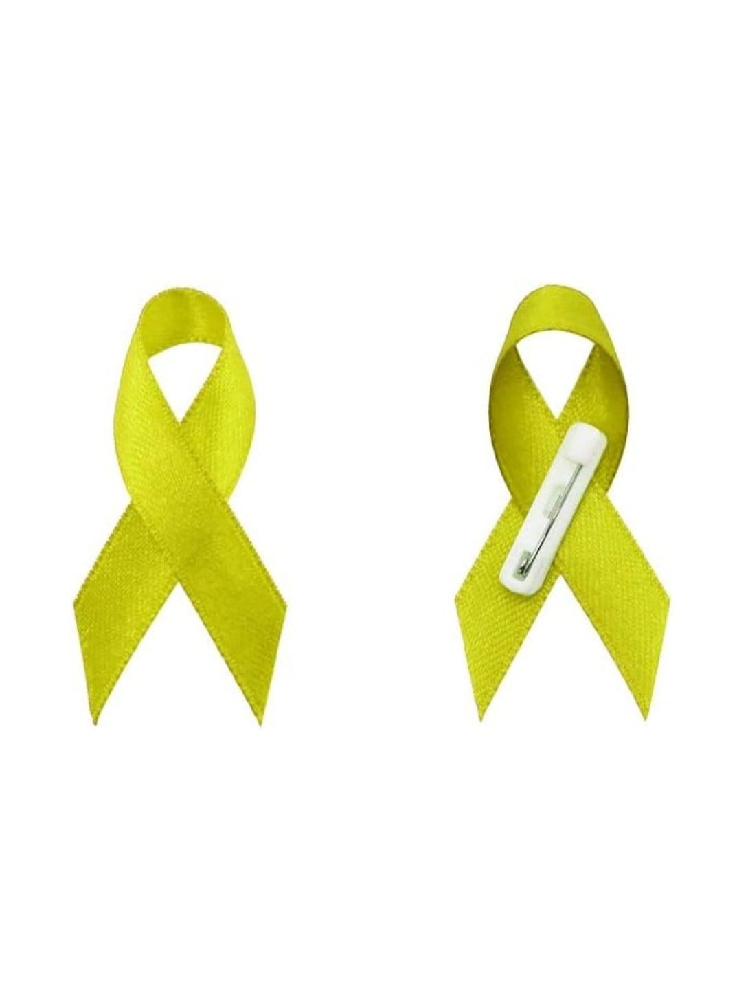 BladderCancer Awareness Lapel Pins-Ribbon Pins For Fundraising,Campaigns,Charity Events And Raising Awareness-Yellow Cancer Ribbon With Safety Pin