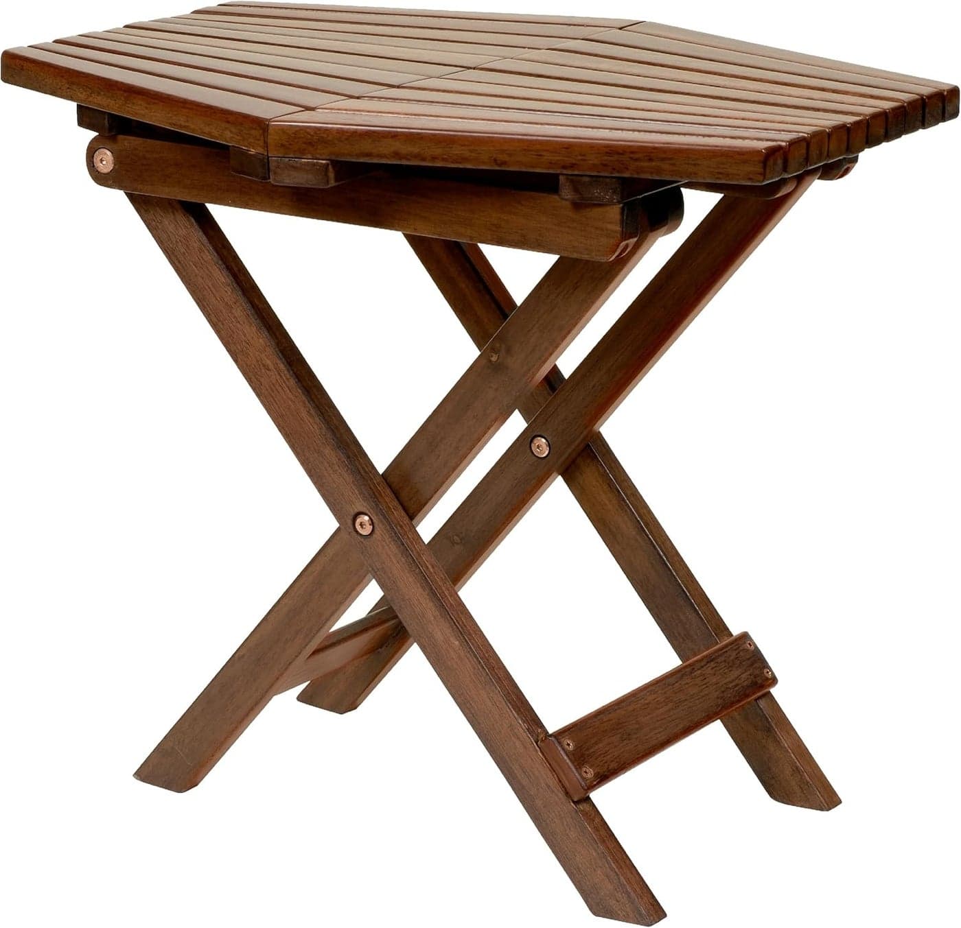 CleverMade Tamarack Folding Table Outdoor Patio Furniture Accessory for Home Entertaining in the Patio Backyard and Deck Cinnamon Small