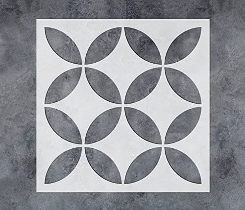 GSS Designs Reusable Floor Stencils for Painting Floors Wall Tile Wood Concrete Tile Stencil 12x12Inch Repositionable Floor Tile Stencil for Painting