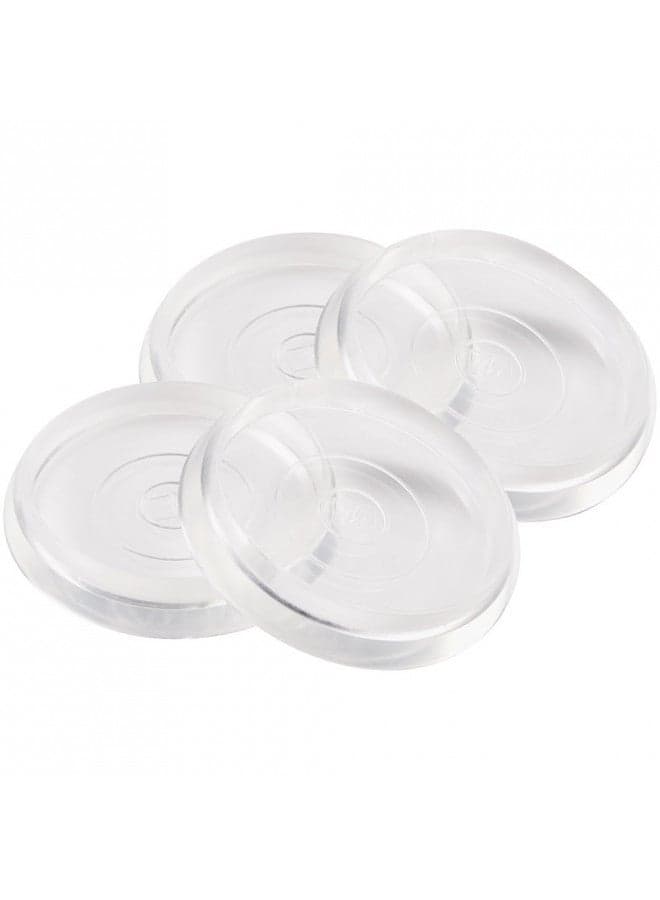 SoftTouch 1-3/8 Inch Round Furniture Caster Cups Vinyl for Carpet or Durable Hard Floor Surfaces, 4 Pack, Clear