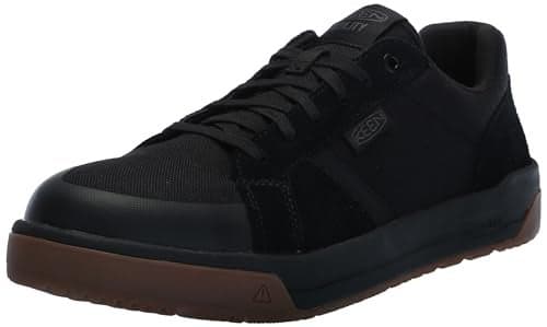 KEEN Utility Kenton Comp Toe Shoes for Men – Canvas Upper – Compression Resisting Midsole – Lace-Up Black/Gum 7 D - Medium