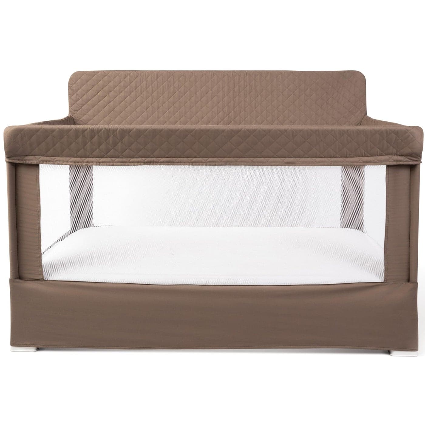 Baby Delight Lunaire Full Size Crib Breathable Mesh Baby Crib ToolFree Assembly Baby Bed 100 GOTS Certified Organic Cotton Fabric Organic Mocha