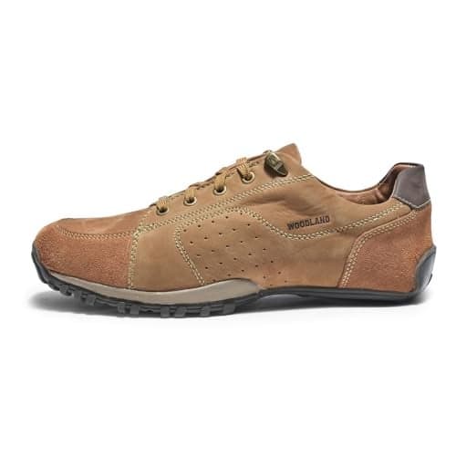 Woodland Men's Cashew Brown Leather Sneaker (OGC 3492119), 9 UK (43 EU)
