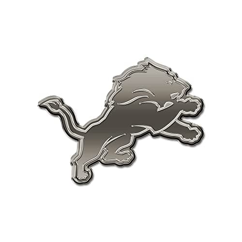 Rico Industries NFL Detroit Lions Antique Auto Emblem Antique Nickel Auto Emblem for CarTruckSUV