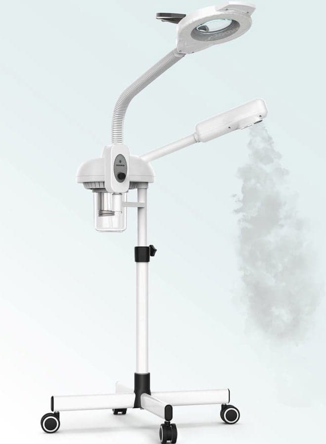 Professional 2 in 1 Facial Steamer With 5X Magnifying Foldable Arm, Ozone Mist Steamer for Face, Salon Spa Beauty Skin Care Equipment