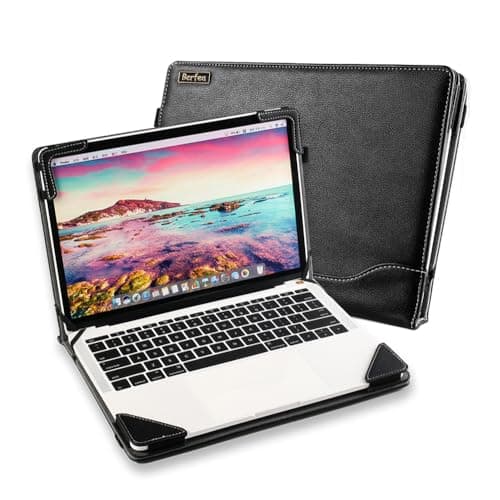 Berfea Protective Case Cover Compatible with HP EliteBook 660/665 G11 16”, EliteBook 860/865 G9 G10 G11 16 inch Notebook Sleeve PU Leather Stand Hard Protective