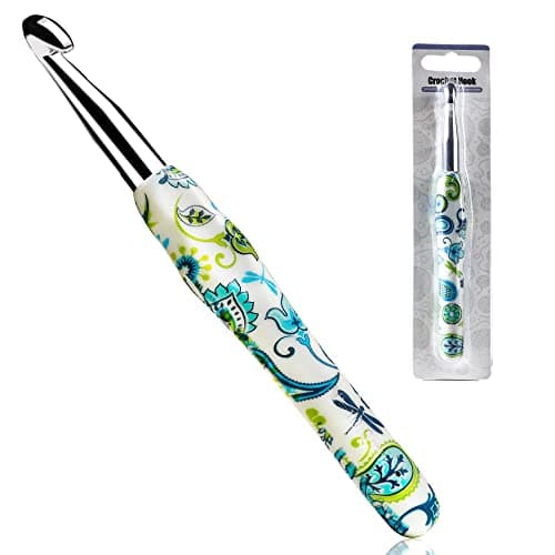 10mm Looen Crochet Hook Ergonomic Handle for Arthritic Hands Soft Rubber Grip Extra Long Knitting Needles for Crochet Beginners Knitting Enthusiasts 10mm