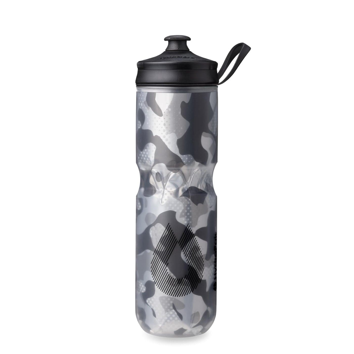 HydraPak Polar Bottle Polar Sport Insulated Water Bottle BPAFree Sport Bike Squeeze Bottle with Handle Contender Black 700ml 24oz
