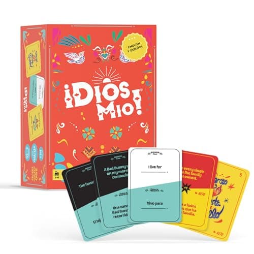 Dios Mio Latino Party Game 275 English y Espanol Cards for Latinos Ages 17 and 2 Players 275 cartas en ingls y espaol para Latinos mayores de 17 aos y 2 jugadores