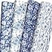 ZINTBIAL Blue White Floral Wrapping Paper for Women Girls Gift Wrap With Flowers and Plants for Birthday Wedding Bridal Shower 20 x 29 Inches 8 Folded Sheets Easy to Store