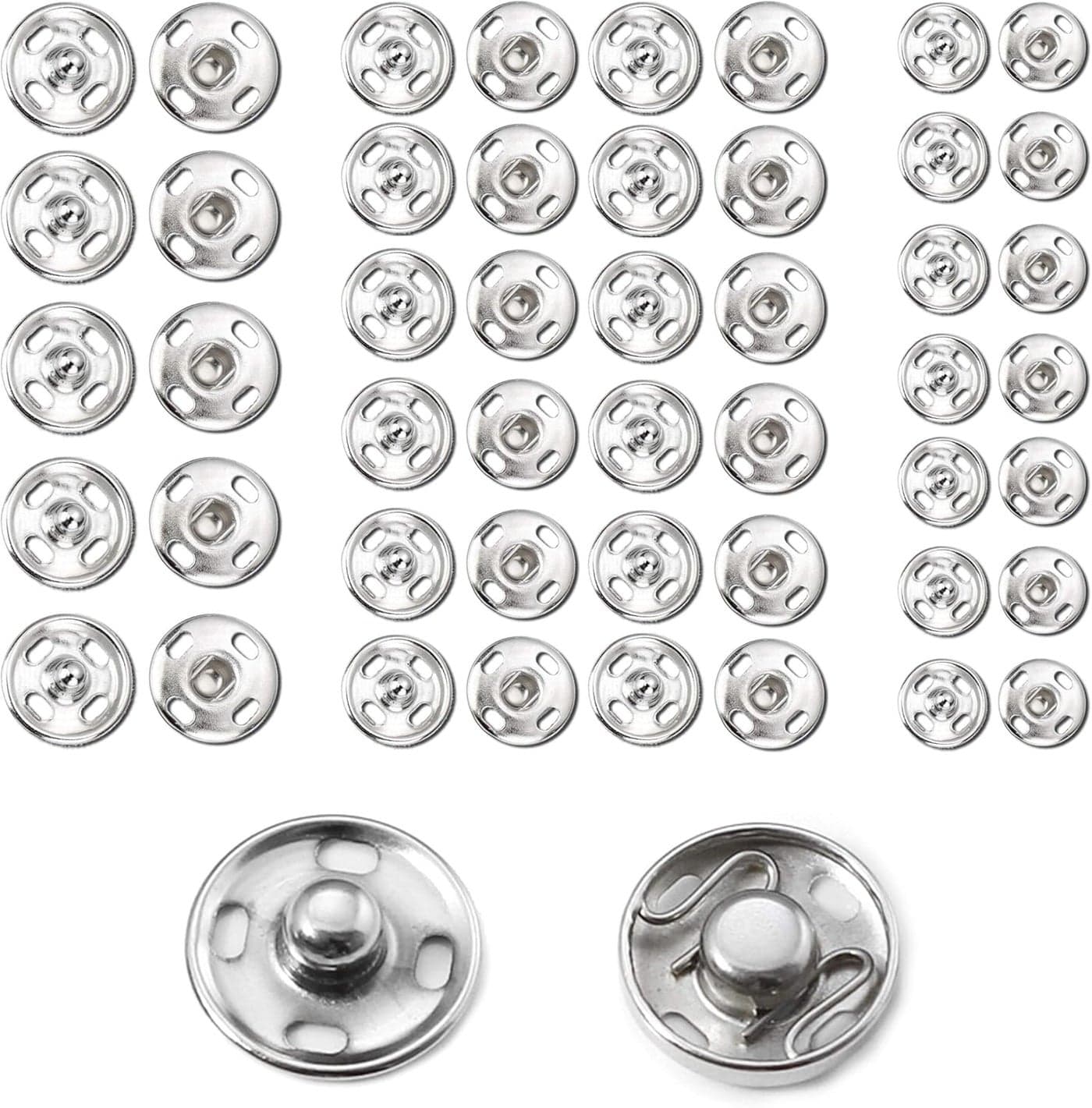 BEADNOVA Snaps Buttons for Sewing Leather Snaps Button Press Sewing Tools Fastener Tools for Clothes 106 Sets 3 Sizes