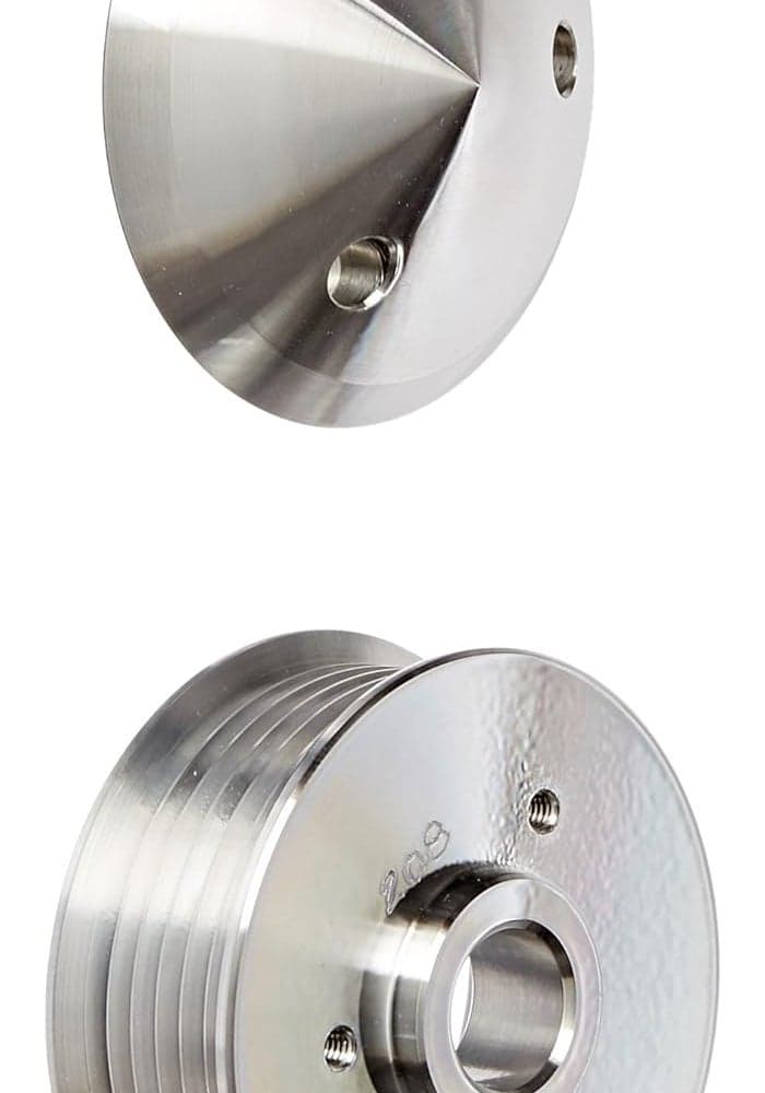 March Performance 208 Clear Powdercoat Billet Aluminum 6-Rib Serpentine Alternator Pulley with Cover