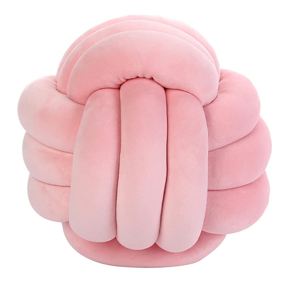 Knot Pillow Ball Round Cushion Pillows Children Room Decoration Plush Toys Calming Stress Relief Toy Pink85in22cm