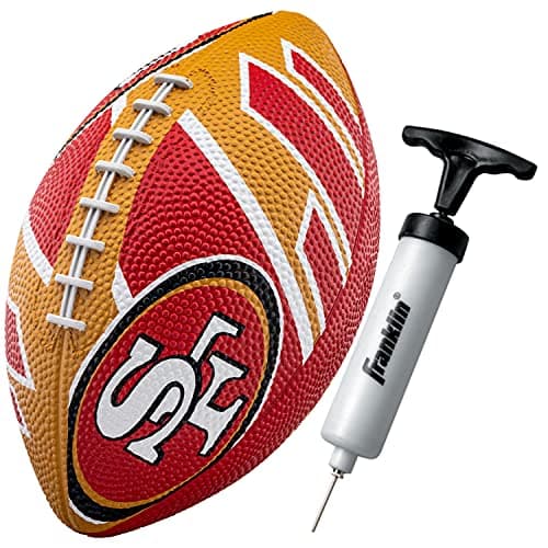 Franklin Sports NFL San Francisco 49ers Football - Youth Football - Mini 8.5" Rubber Ball - Perfect for Kids - Team Logos and Colors