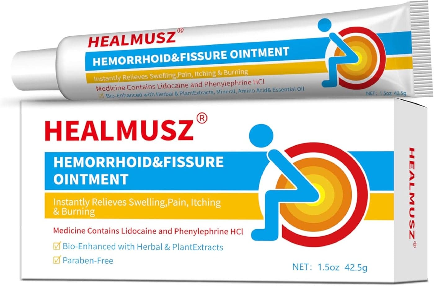 Hemorrhoid Fissure Ointment Hemorrhoid Treatment and Hemorrhoid Cream with Lidocaine and Phenylephrine HCI for Fast Acting Relief of Pain Swelling Discomfort and Itching15 oz