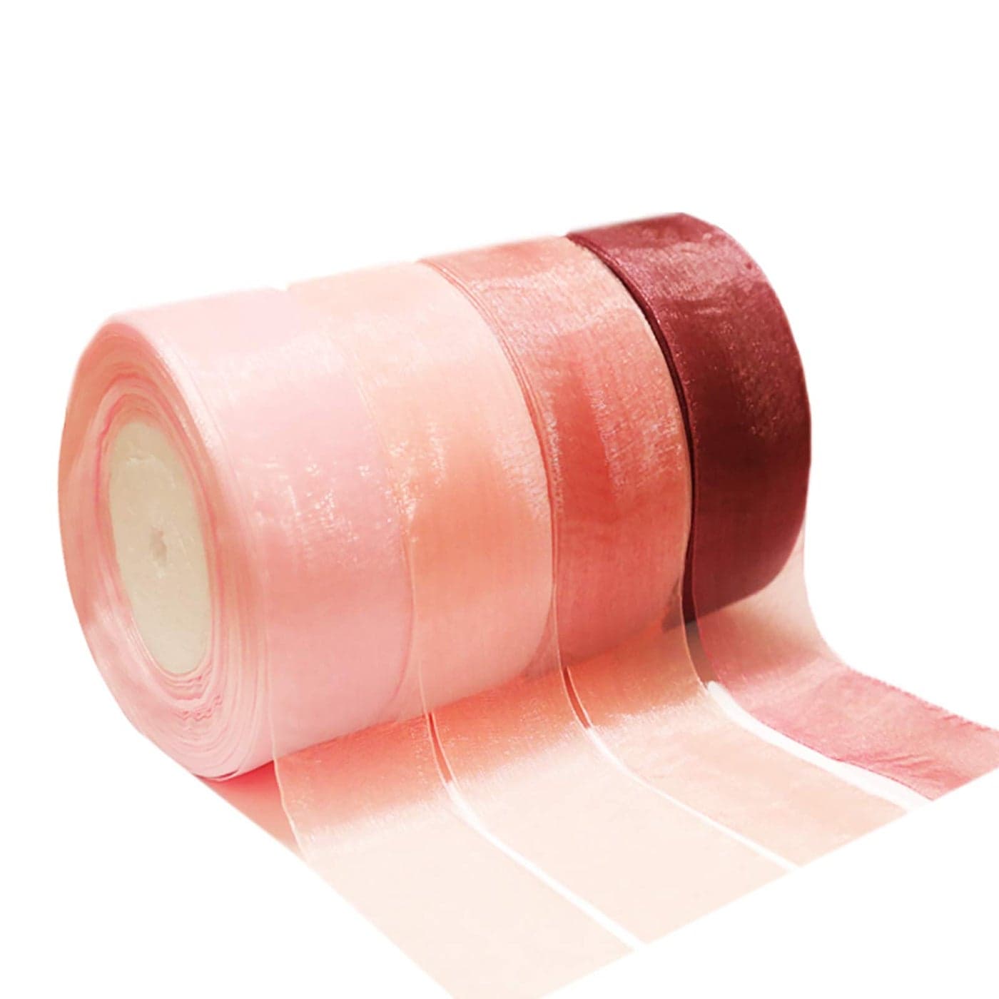 SailingGO 200 Yards4 Rolls 50 Yd 112 Wide Sparkle Sheer Chiffon Organza Ribbon for Wedding Gift Package Valentines Bouquets Wrapping Birthday Baby Shower Home Decor Wreath Decorations Fabric
